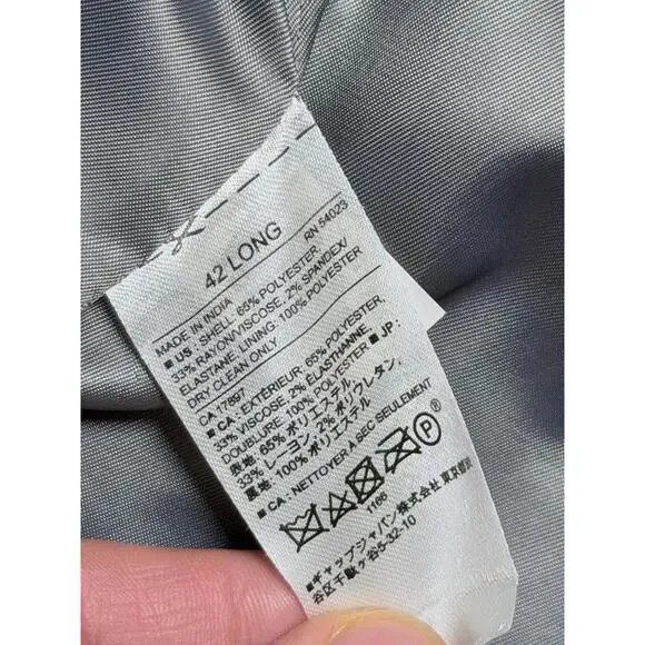 Banana Republic Slim Fit Mens Suit 42L 37x31 Gray Prince of Wale Glen Plaid